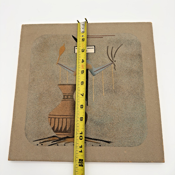 Sand Painting Navajo Yei Windway Native American Art Unframed Signed Thompson - Picture 11 of 12